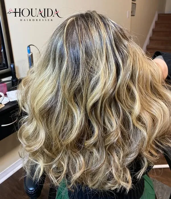 Blonde balayage done at the salon